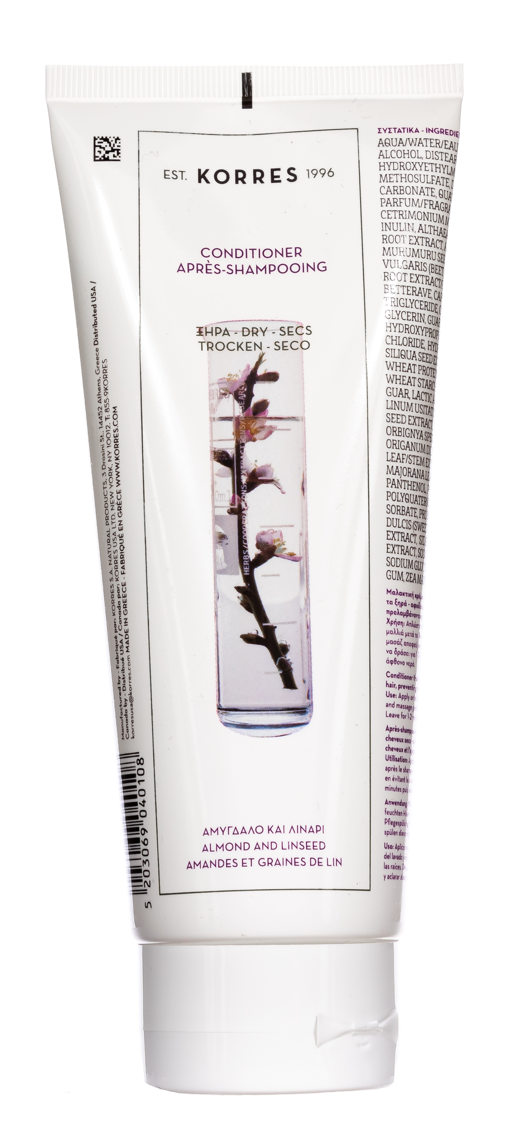 Коррес Кондиционер для сухих и поврежденных волос с миндалем и семенами льна 200 мл (Korres, Korres Уход за волосами) фото 1