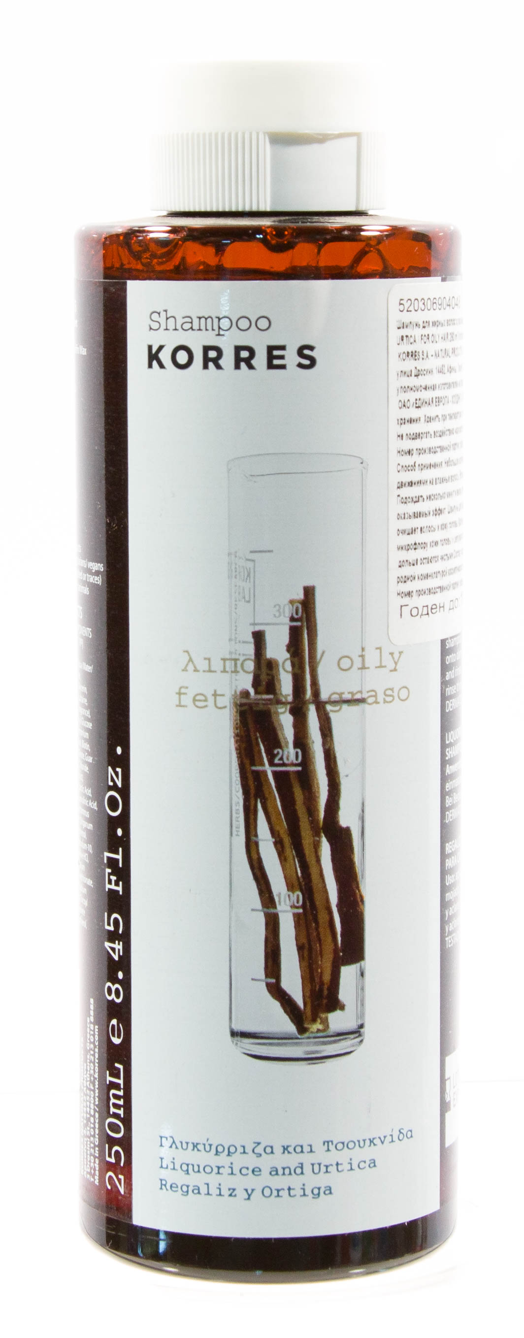 Коррес Шампунь для жирных волос с лакрицей и крапивой, 250 мл (Korres, Korres Уход за волосами) фото 1