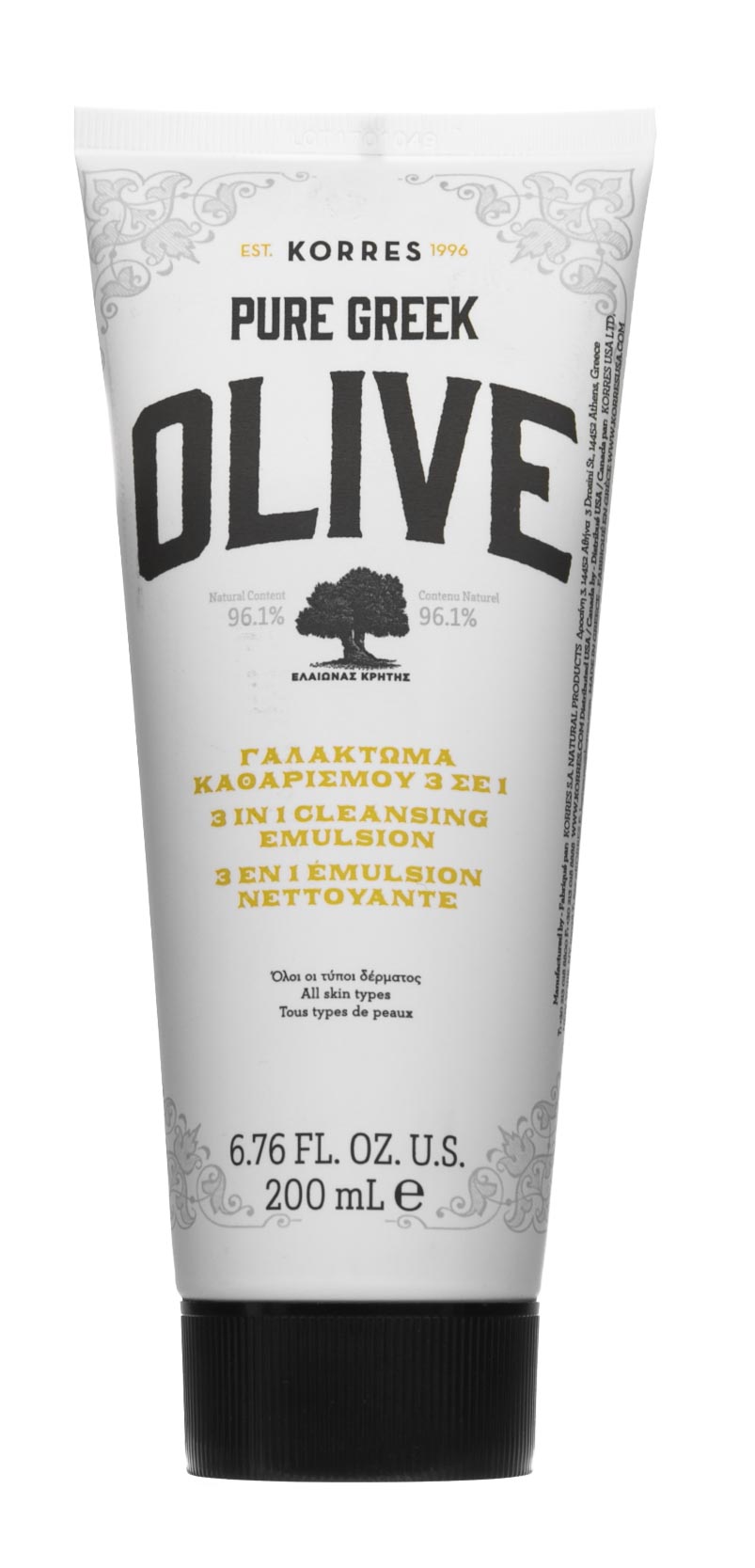 Коррес Очищающее средство 3-в-1 200 мл (Korres, Pure Greek) фото 1