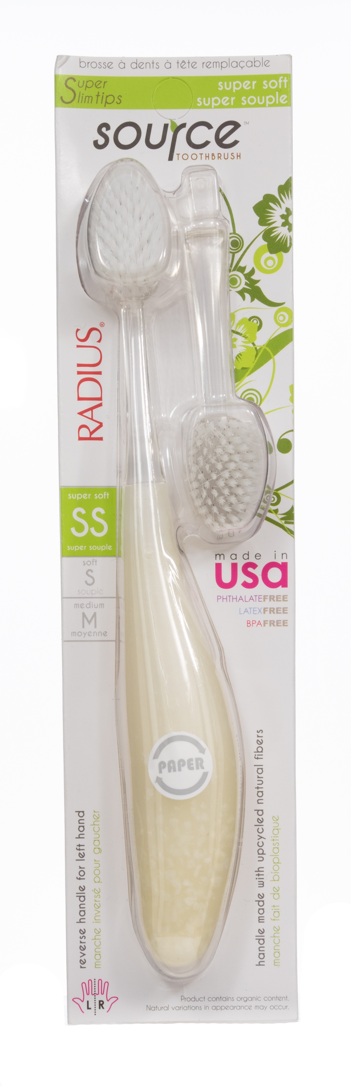 Радиус Зубная щетка с деревянной ручкой, очень мягкая, бежевая (Radius, Source) фото 1