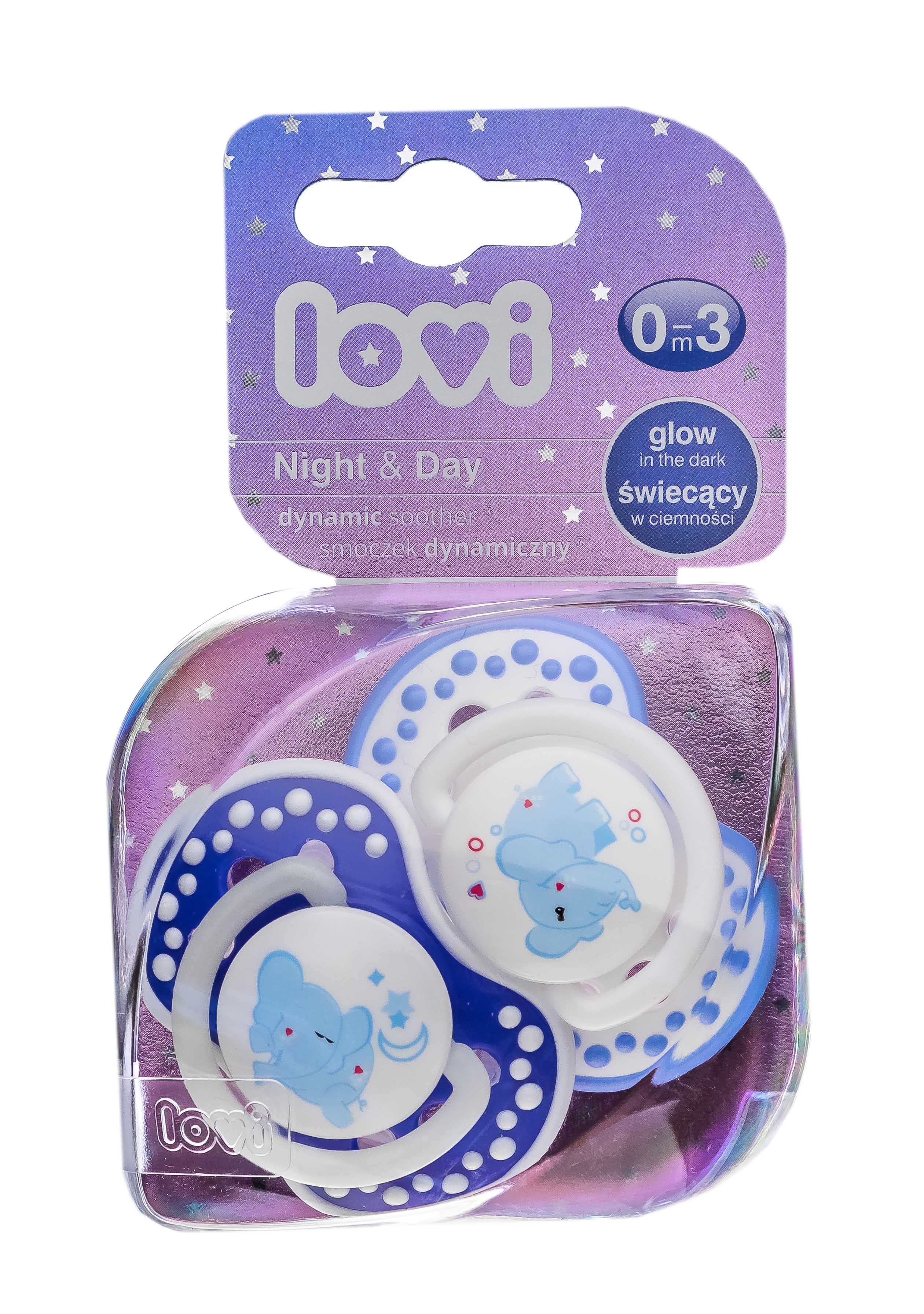 Лови Пустышка Lovi динамическая силикон Night&Day для мальчика 0-3 мес 2 шт (Lovi, Пустышки) фото 1