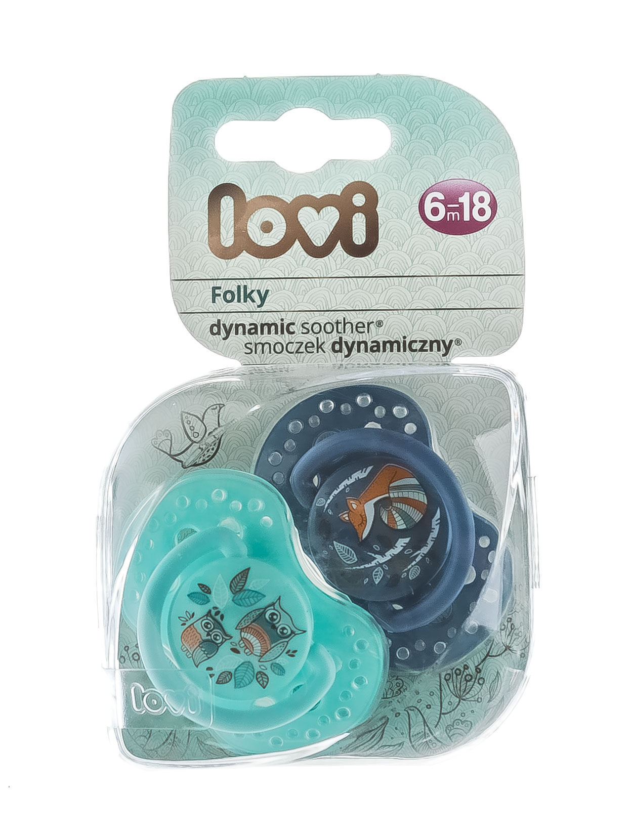 Лови Пустышка Lovi динамическая силикон Folky для мальчика 6-18 мес 2 шт (Lovi, Пустышки) фото 1