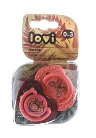 Lovi Пустышка Lovi динамическая силикон Botanic для девочки 0-3 мес 2 шт. фото
