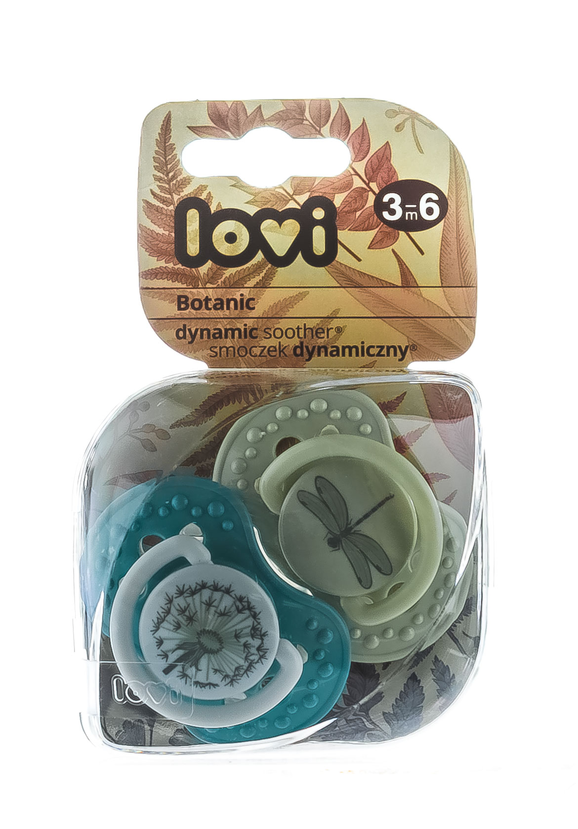 Лови Пустышка Lovi динамическая силикон Botanic для мальчика  3-6 мес 2шт (Lovi, Пустышки) фото 1