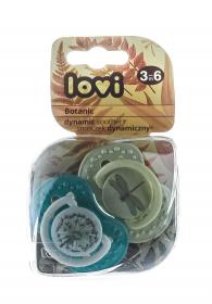 Lovi Пустышка Lovi динамическая силикон Botanic для мальчика  3-6 мес 2шт. фото