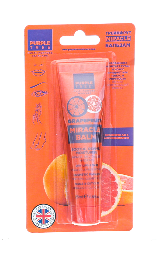 Перпл Три Бальзам для губ и кожи Miracle Грейпфрут 25 мл (Purple Tree, Miracle Balms) фото 1