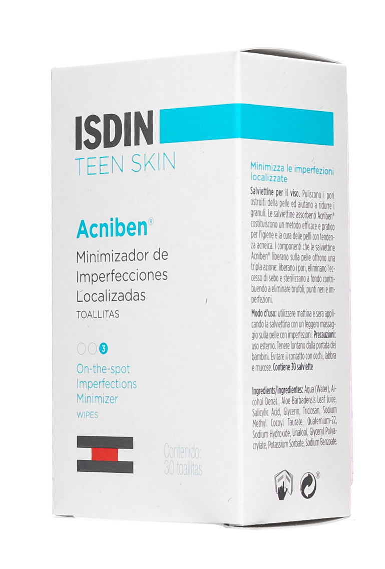 Очищающие салфетки 30 шт (ISDIN, Acniben)  Очищающие салфетки 30 шт (ISDIN, Acniben) фото 2