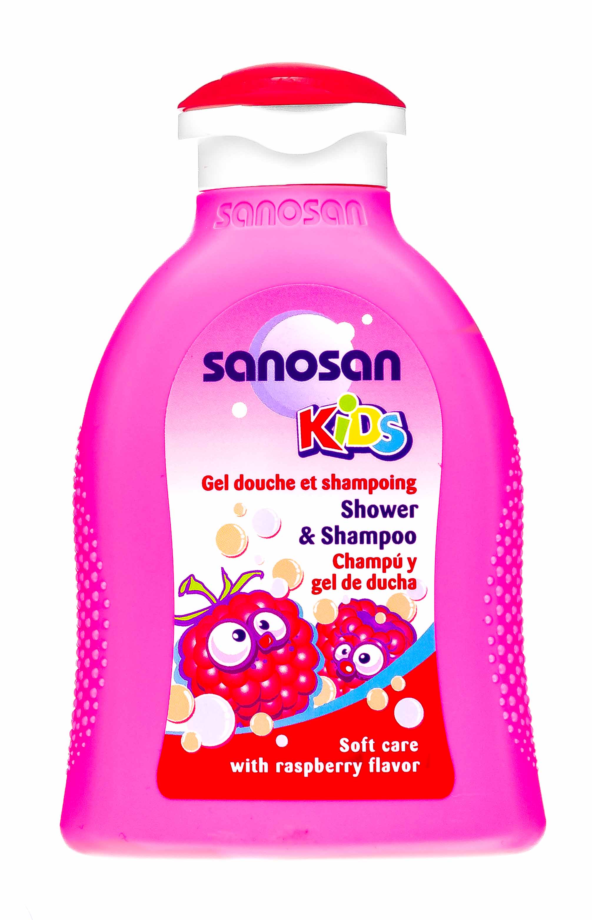 Саносан Гель для душа и шампунь  Малина, 200 мл (Sanosan, Для детей 3+) фото 1