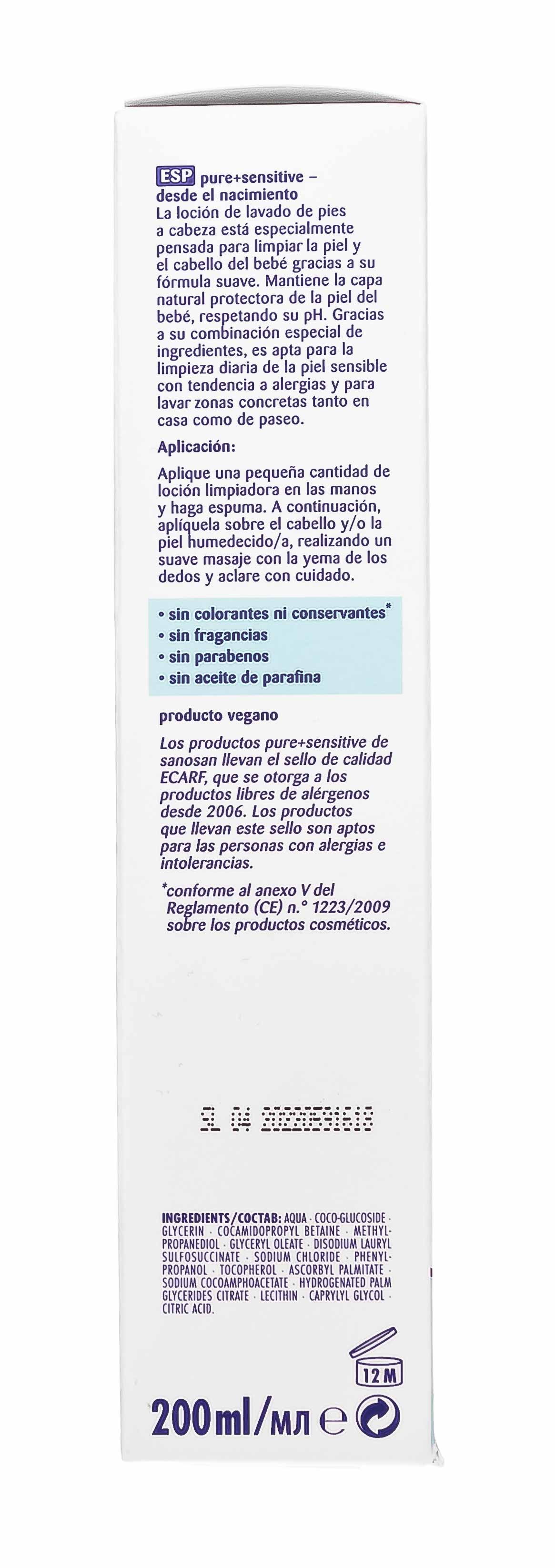 Саносан Детское средство для купания 2в1 Pure+Sensitive, 200 мл (Sanosan, Pure+sensitive) фото 5