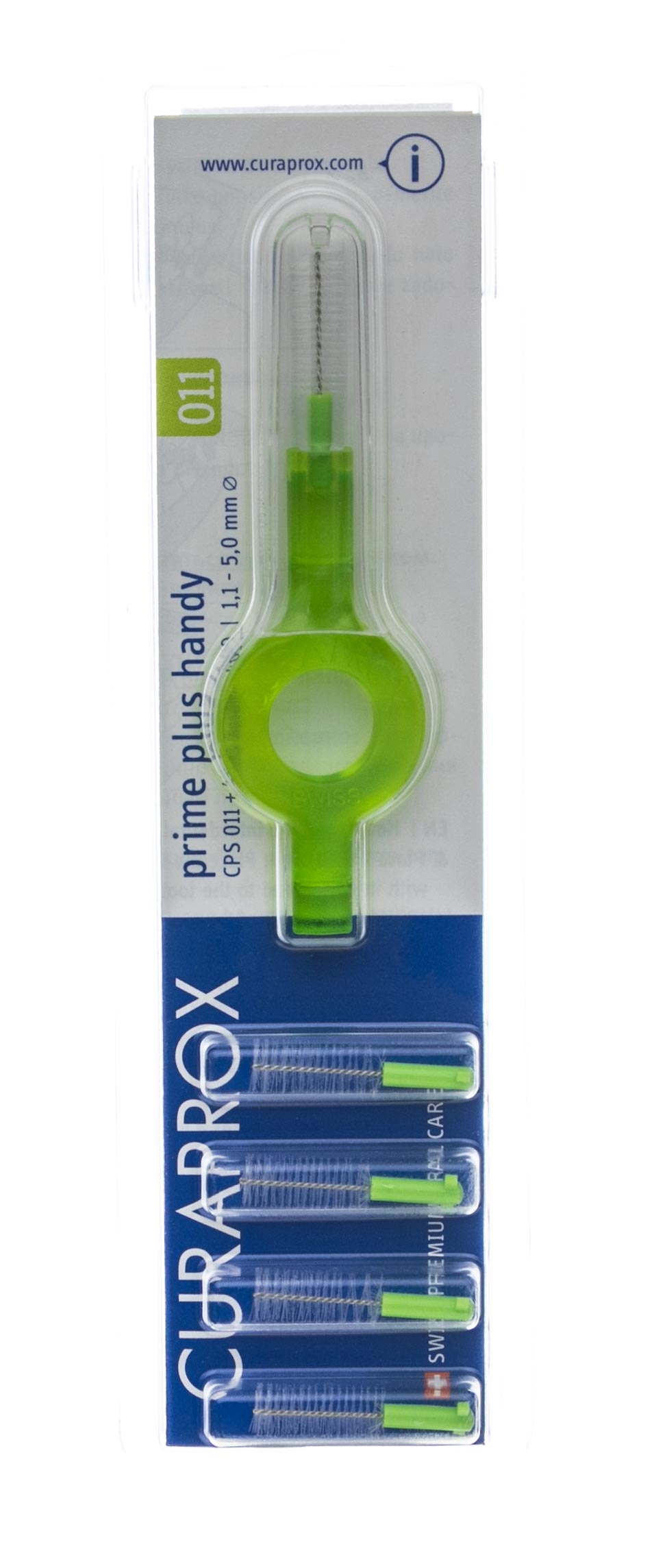 Курапрокс Набор для гигиенического ухода Prime  ершик межзубный зеленый 5 шт +зеленый держатель  1 шт (Curaprox, Ершик межзубный) фото 2