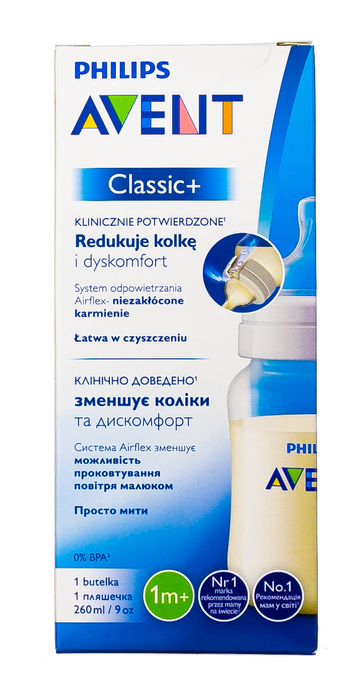 Авент Бутылочка для кормления серия 260мл, 1 шт (Avent, Classic+) фото 1