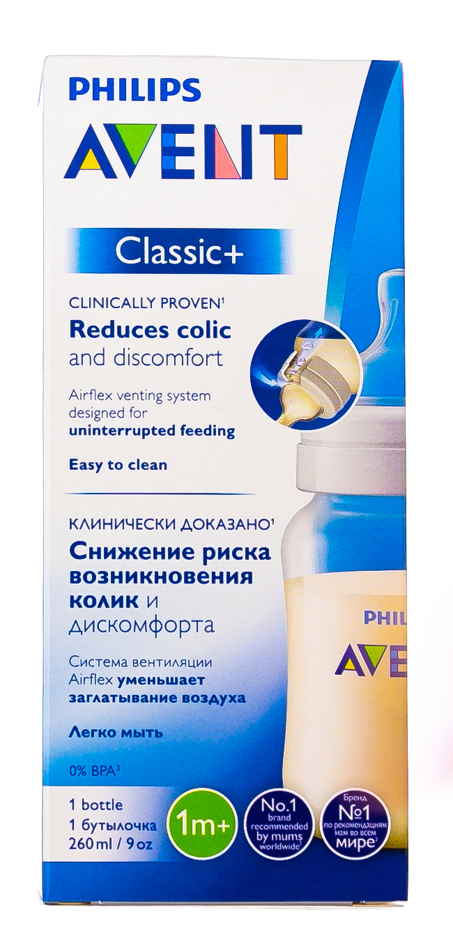 Авент Бутылочка для кормления серия 260мл, 1 шт (Avent, Classic+) фото 3