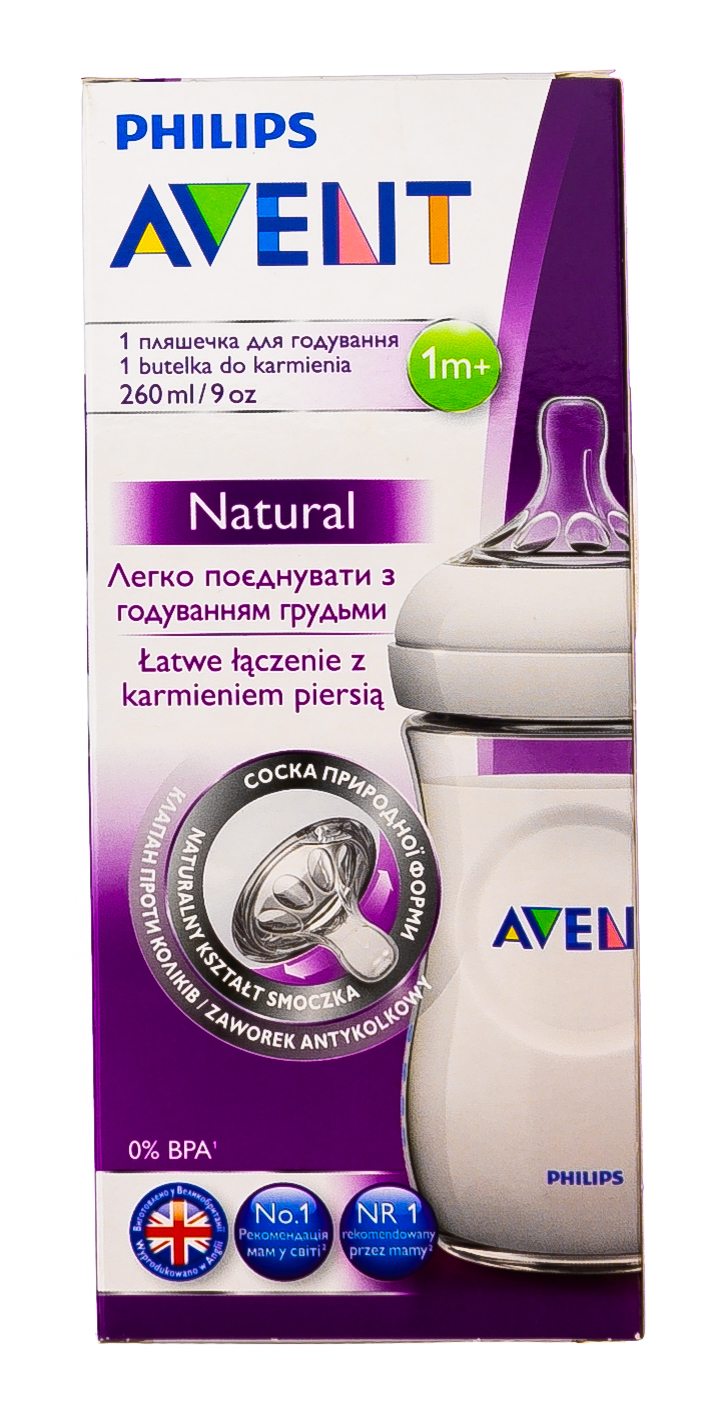 Авент Бутылочка для кормления Natural line 260 мл (Avent, Natural line) фото 1
