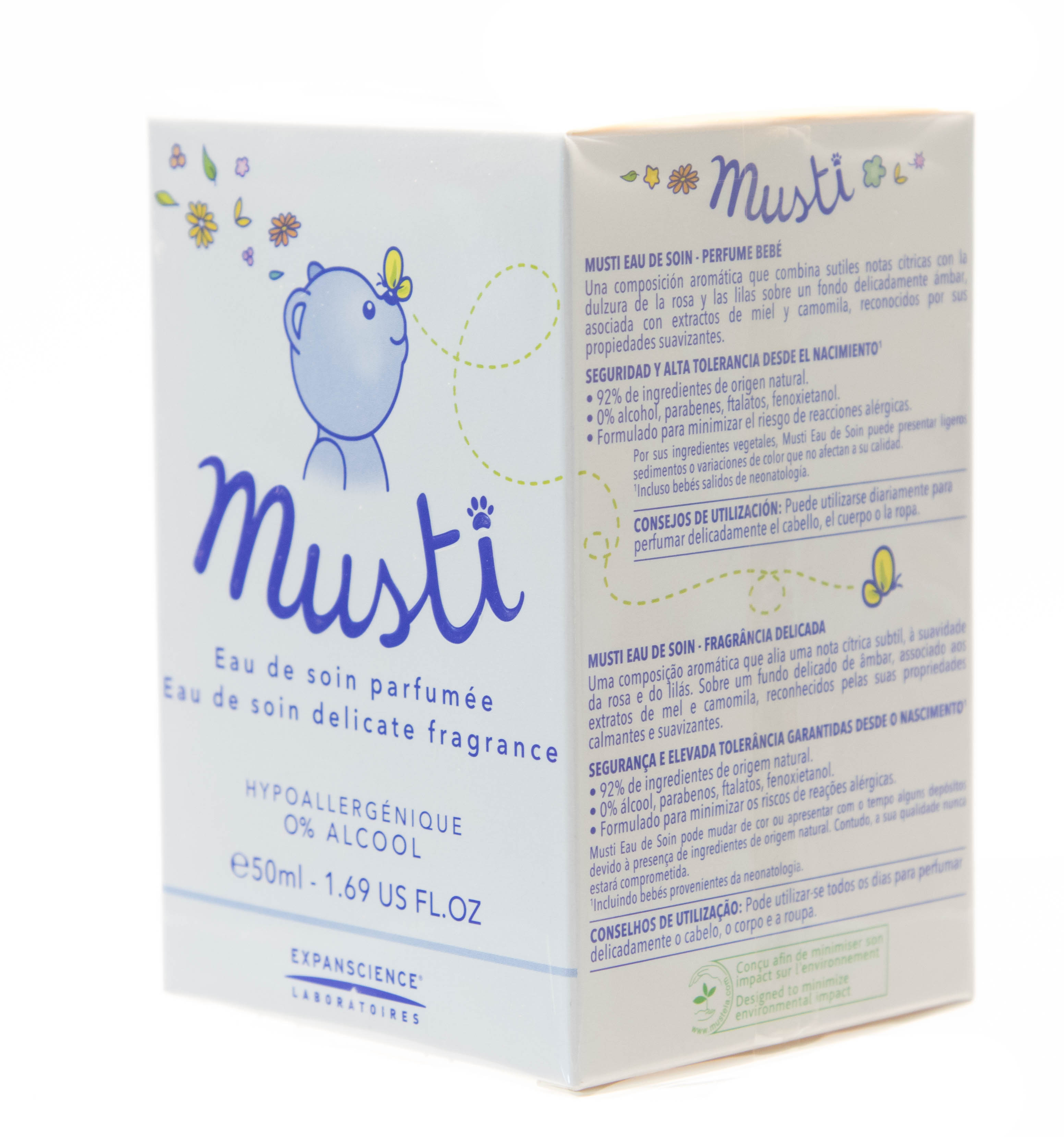 Мустела Детская туалетная вода “Musti” с нежным ароматом, 50 мл (Mustela, Bebe - ежедневная гигиена) фото 0