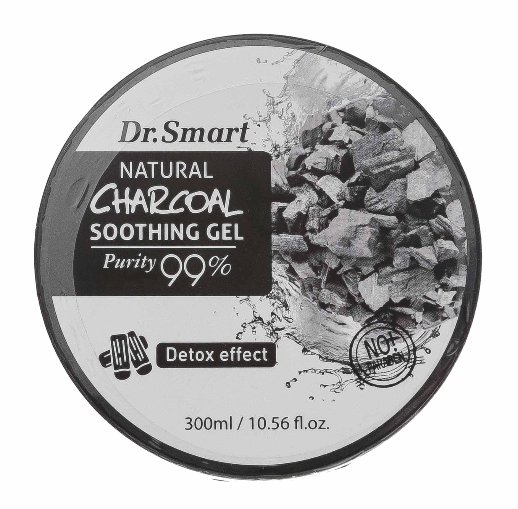 Доктор Смарт Гель для лица и тела с древесным углем Детокс Natural Charcoal Soothing Gel 99%, 300 мл (Dr. Smart, Dr. Smart) фото 1