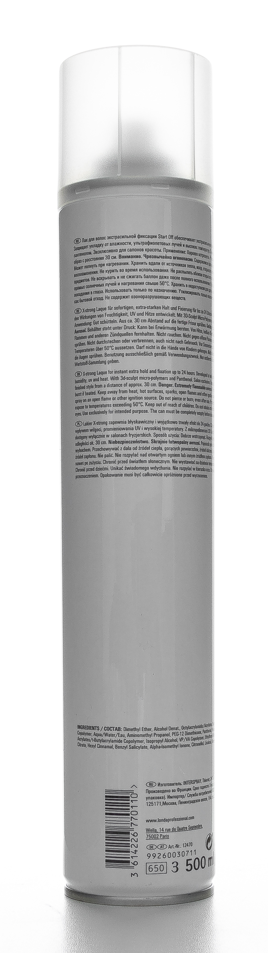 Лонда Профессионал Лак экстрасильной фиксации Start Off, 500 мл (Londa Professional, Укладка и стайлинг) фото 2