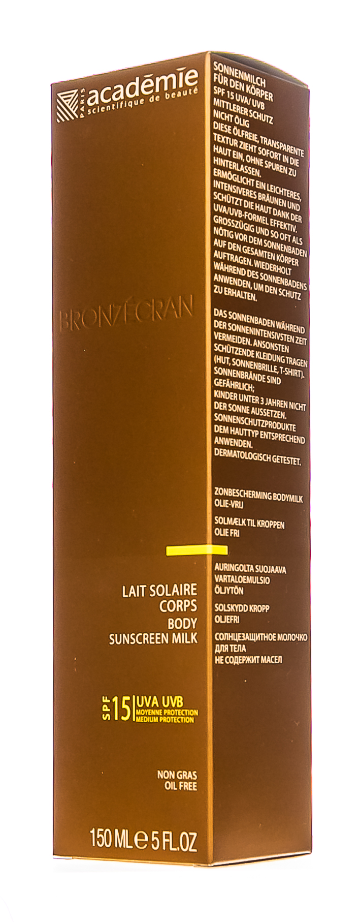 Академи Солнцезащитное молочко для тела SPF 15 'Body Sunscreen Milk SPF 15' 150 мл (Academie, Bronzecran) Академи Солнцезащитное молочко для тела SPF 15 'Body Sunscreen Milk SPF 15' 150 мл (Academie, Bronzecran) фото 2