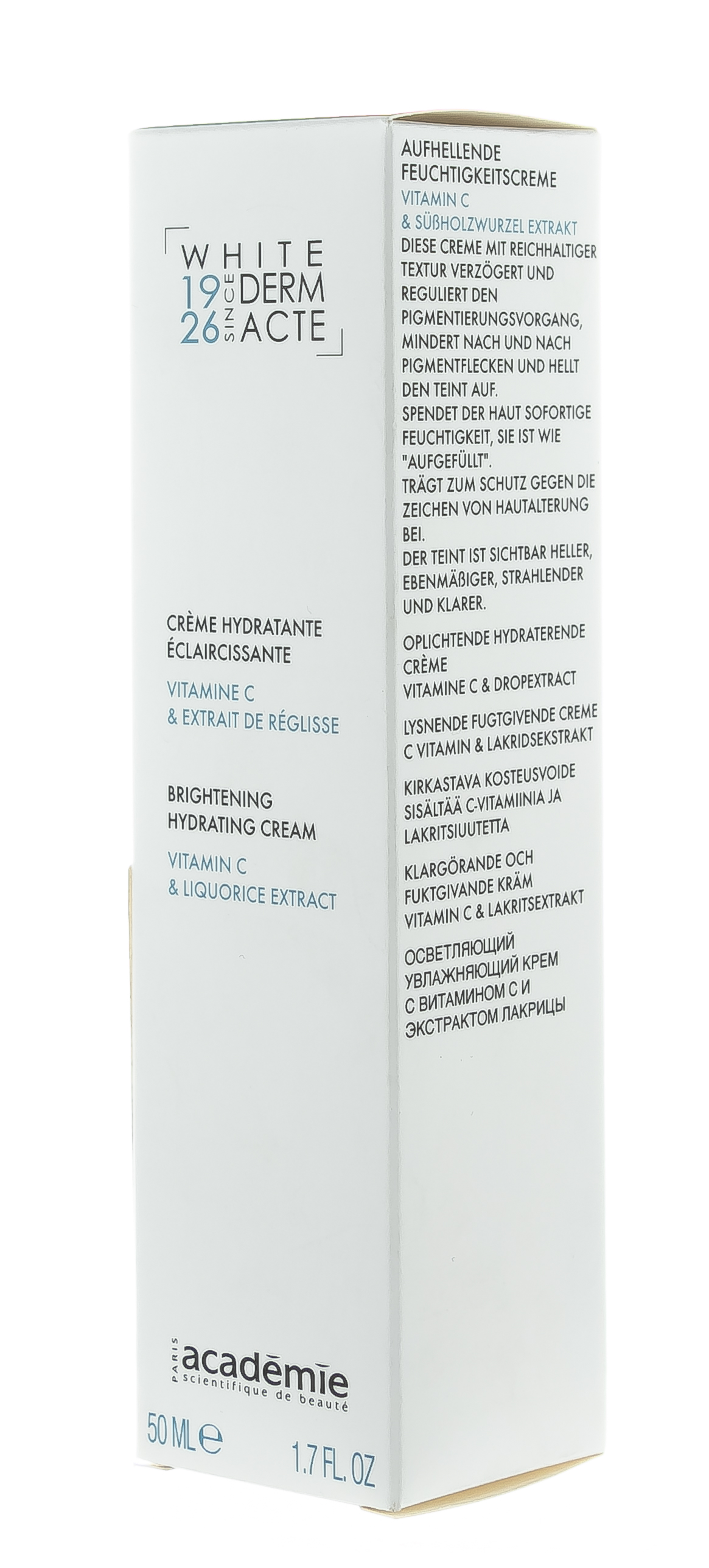 Академи Осветляющий увлажняющий крем с экстрактом лакрицы Creme Hydratante Eclaircissante,50 мл (Academie, Academie Visage - базовый уход) фото 2