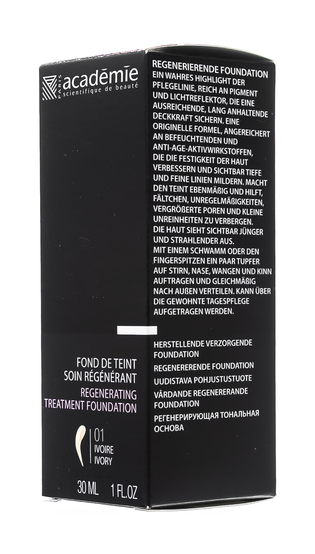 Академи Регенерирующая тональная основа тон 1 Слоновая кость 30 мл (Academie, Academie Make-up) фото 2