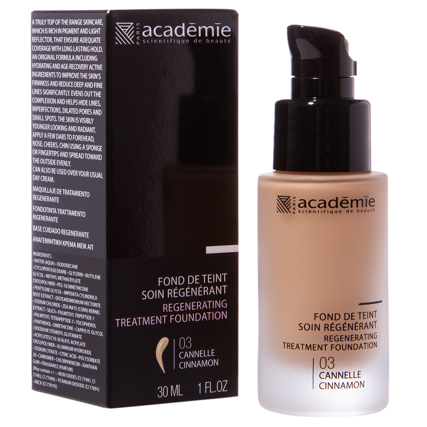 Академи Регенерирующая тональная основа (тон 3 корица), 30 мл (Academie, Academie Make-up) фото 0