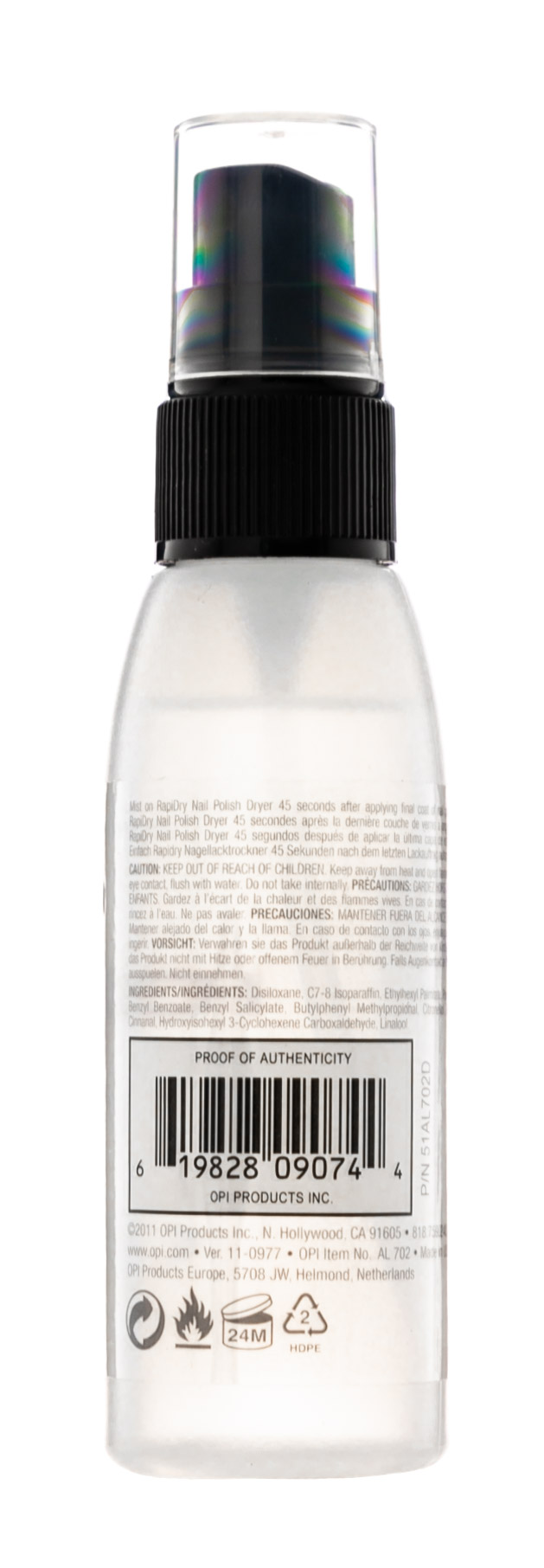 Опи Жидкость для быстрого высыхания лака RapiDry Spray Nail Polish Dryer 55 мл (O.P.I, Уход за ногтями) фото 2