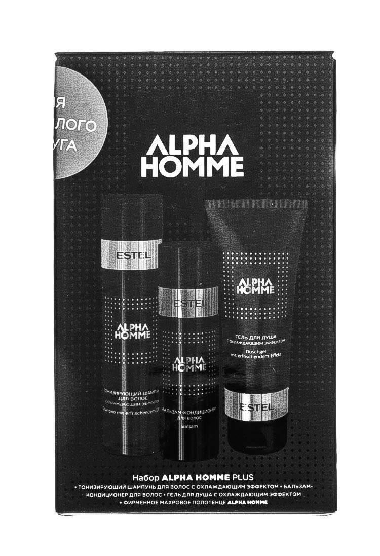Эстель Набор Alpha Homme Plus: шампунь 250 мл + гель для душа 250 мл + бальзам для волос 200 мл (Estel, Alpha homme) фото 1