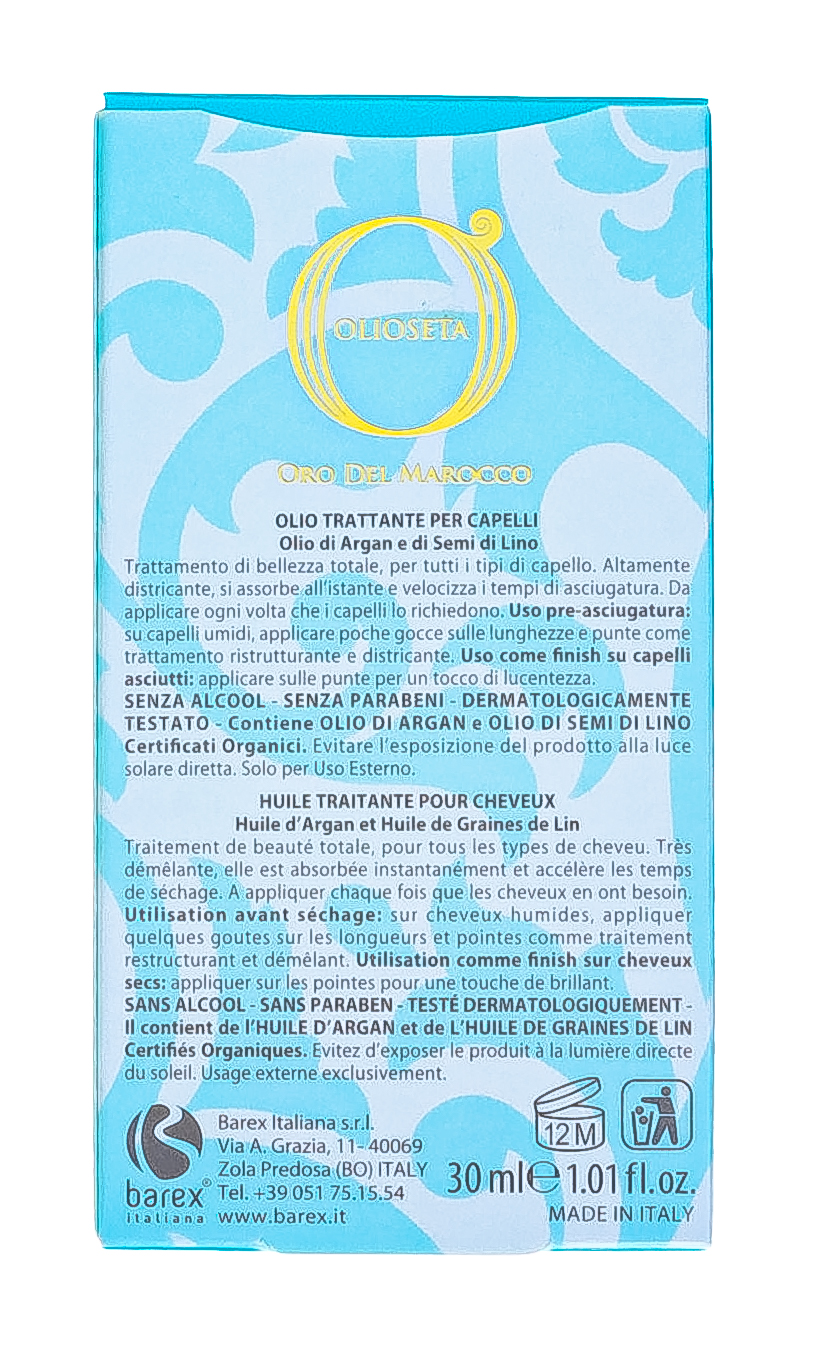 Барекс Масло-уход с маслом арганы и маслом семян льна Oil Treatment Hair 100 мл (Barex, Olioseta Oro del Marocco) фото 3
