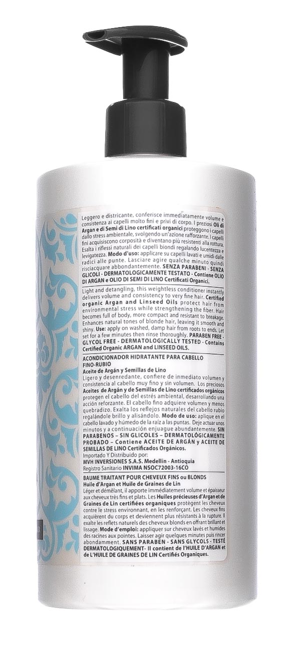 Барекс Увлажняющий кондиционер для тонких и светлых волос с маслом арганы и семян льна   Hydrating Conditioner 750 мл (Barex, Olioseta Oro del Marocco) фото 1