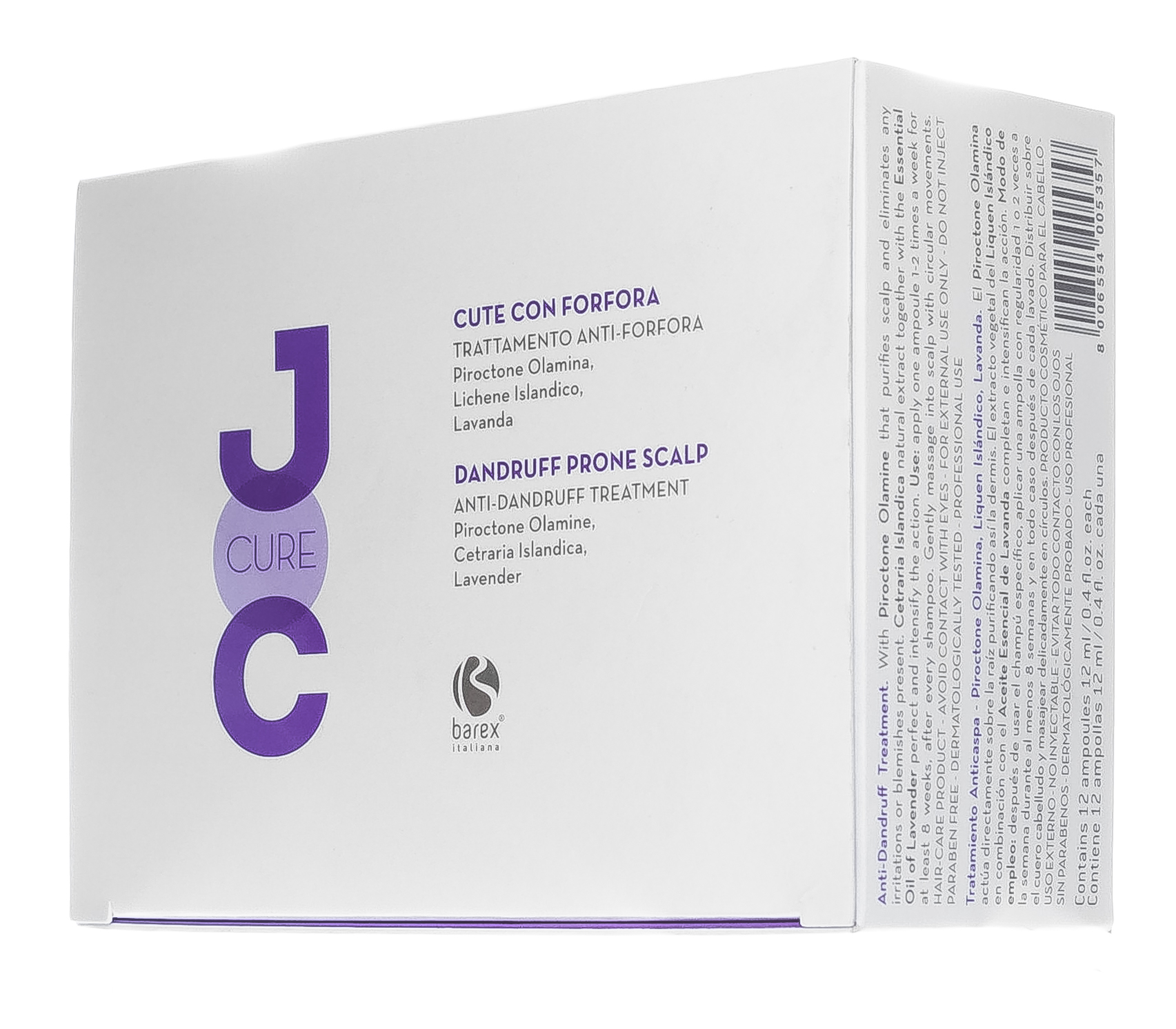 Барекс Интенсивная терапия против перхоти с Пироктон оламином, Исландским лишайником и ЛавандойAnti-Dandruff Treatment 12х12 (Barex, Joc Cure) фото 1