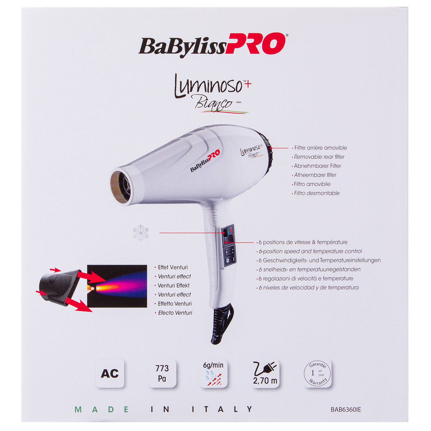 Бэбилисс Фен 2100Вт с 2 насадками, 1 шт (Babyliss, Фены) Бэбилисс Фен 2100Вт с 2 насадками, 1 шт (Babyliss, Фены) фото 5