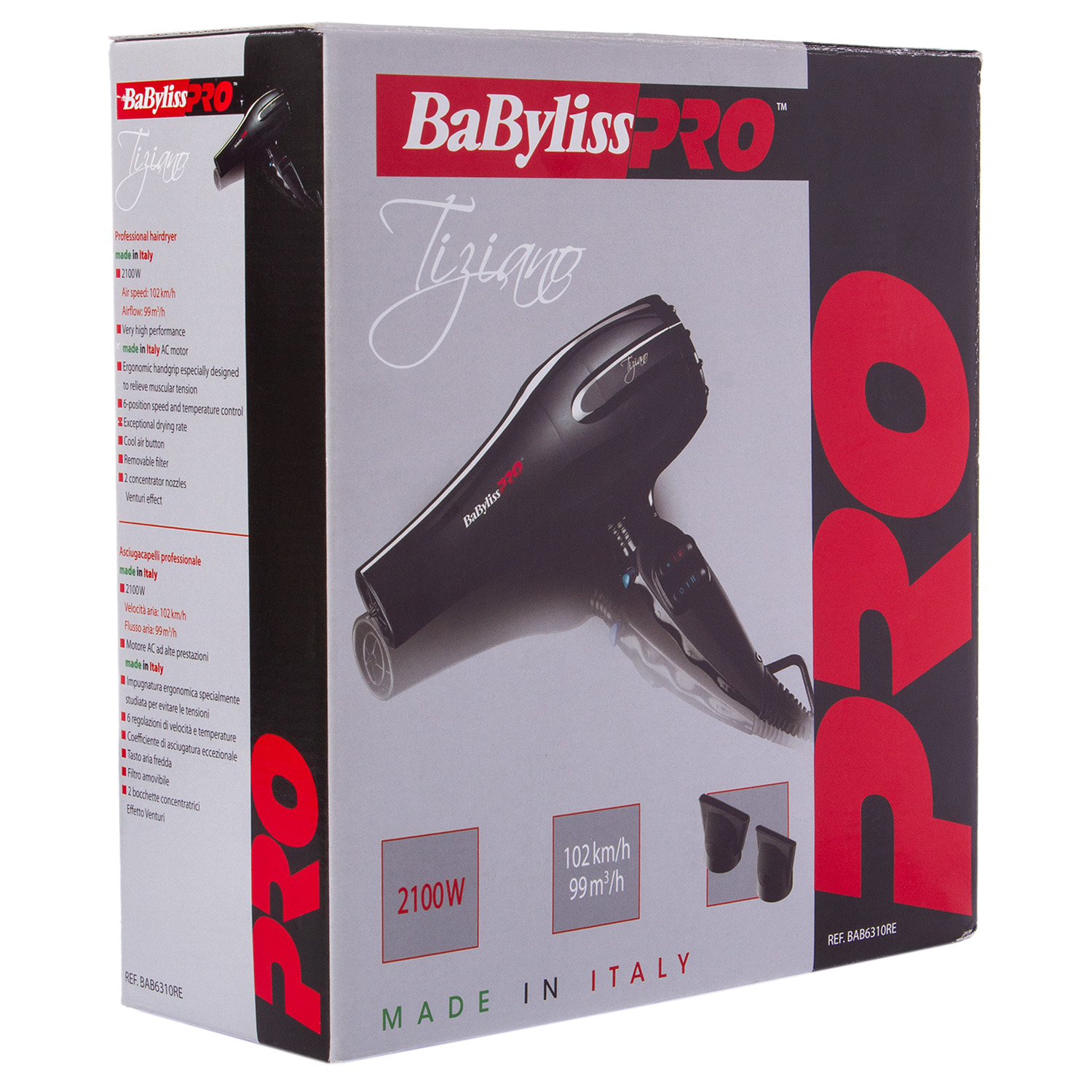 Бэбилисс Фен Tiziano, 2100Вт, 2 насадки (Babyliss, Фены) фото 2