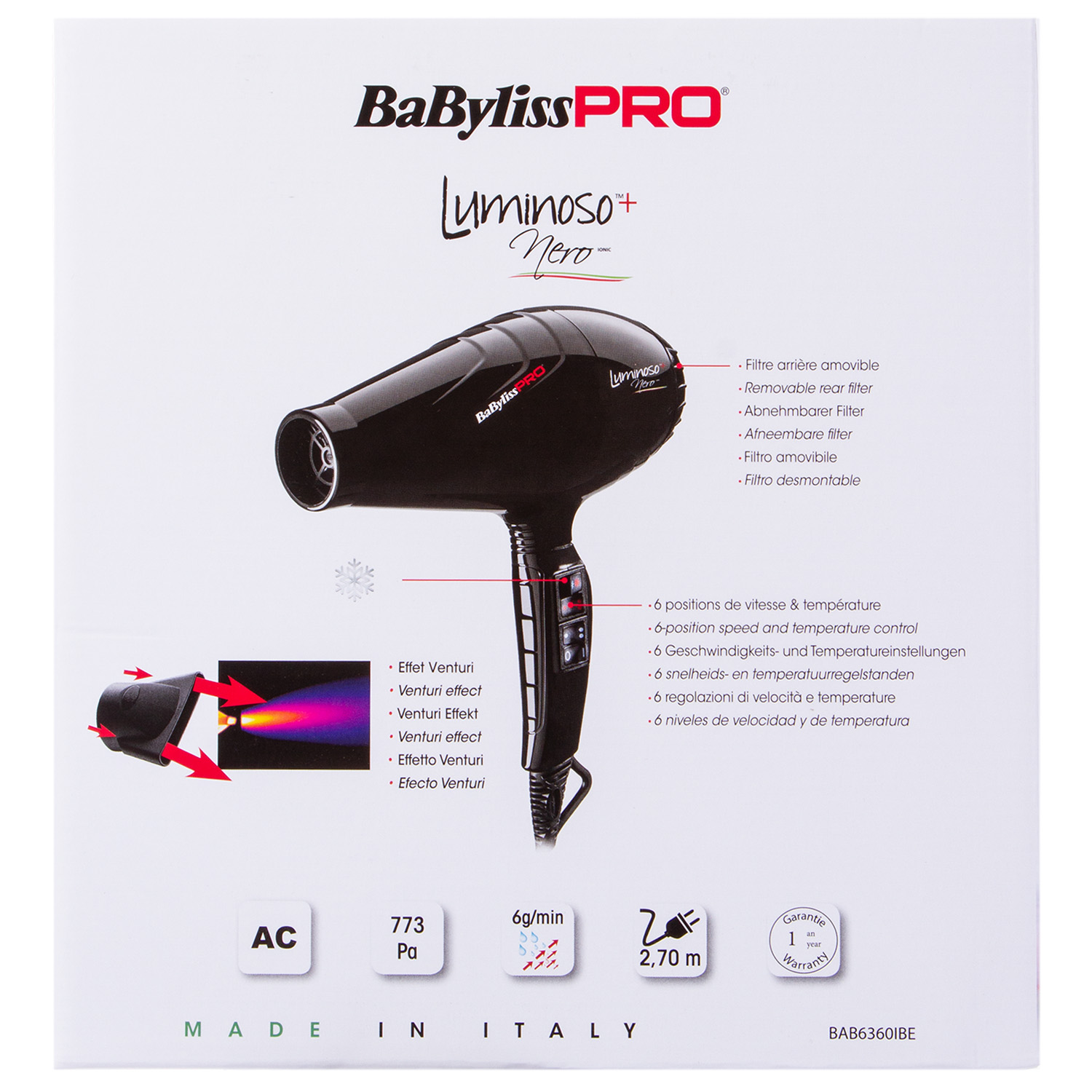 Бэбилисс Фен 2100Вт c 2 насадками 1 шт (Babyliss, Фены) фото 4