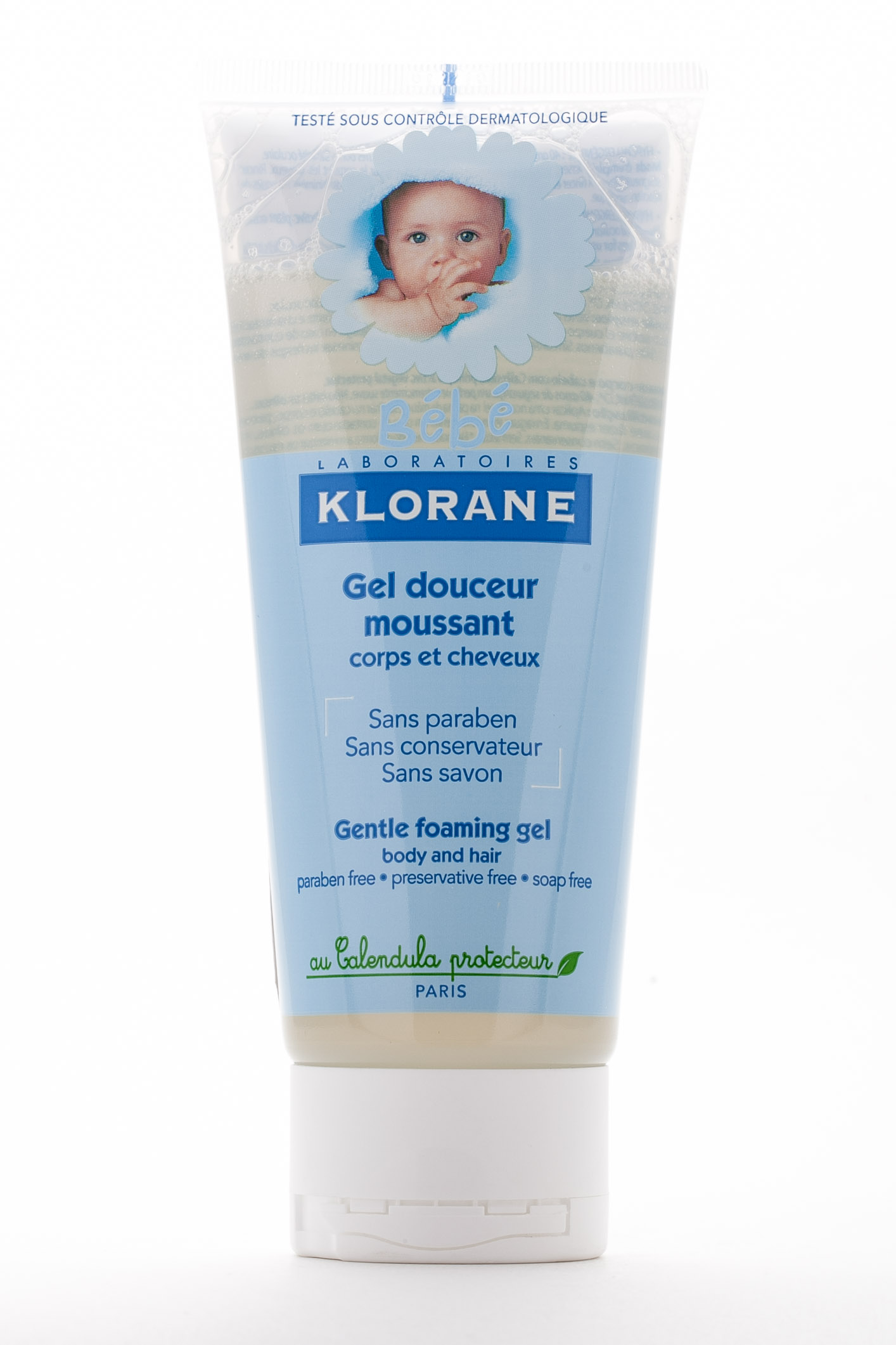 Клоран Нежный пенящийся гель для Волос и Тела 200мл (Klorane, Klorane Bebe) фото 1