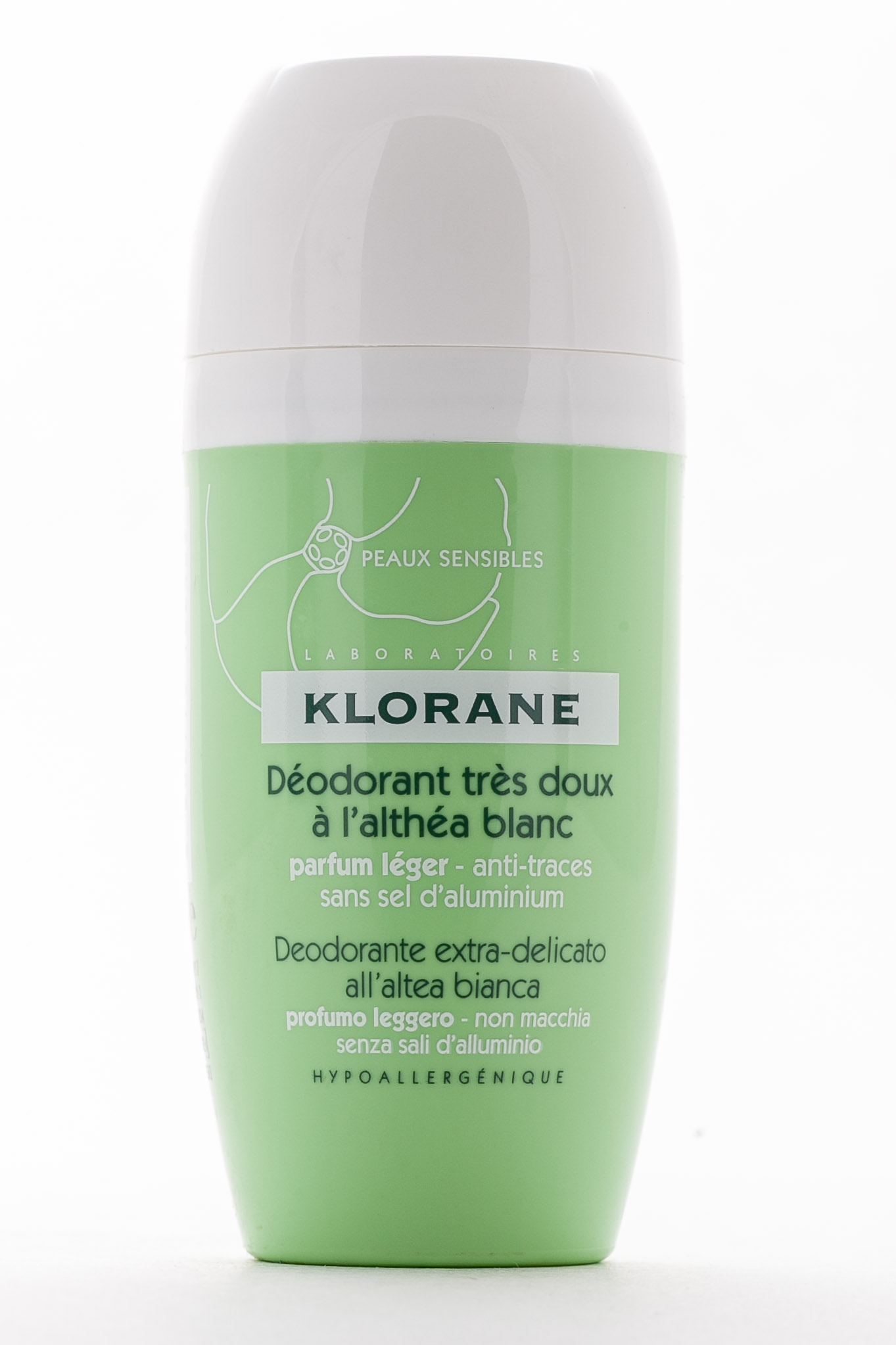 Клоран Дезодорант шариковый сверхмягкий с белым алтеем 40 мл (Klorane, Deodorant) фото 0