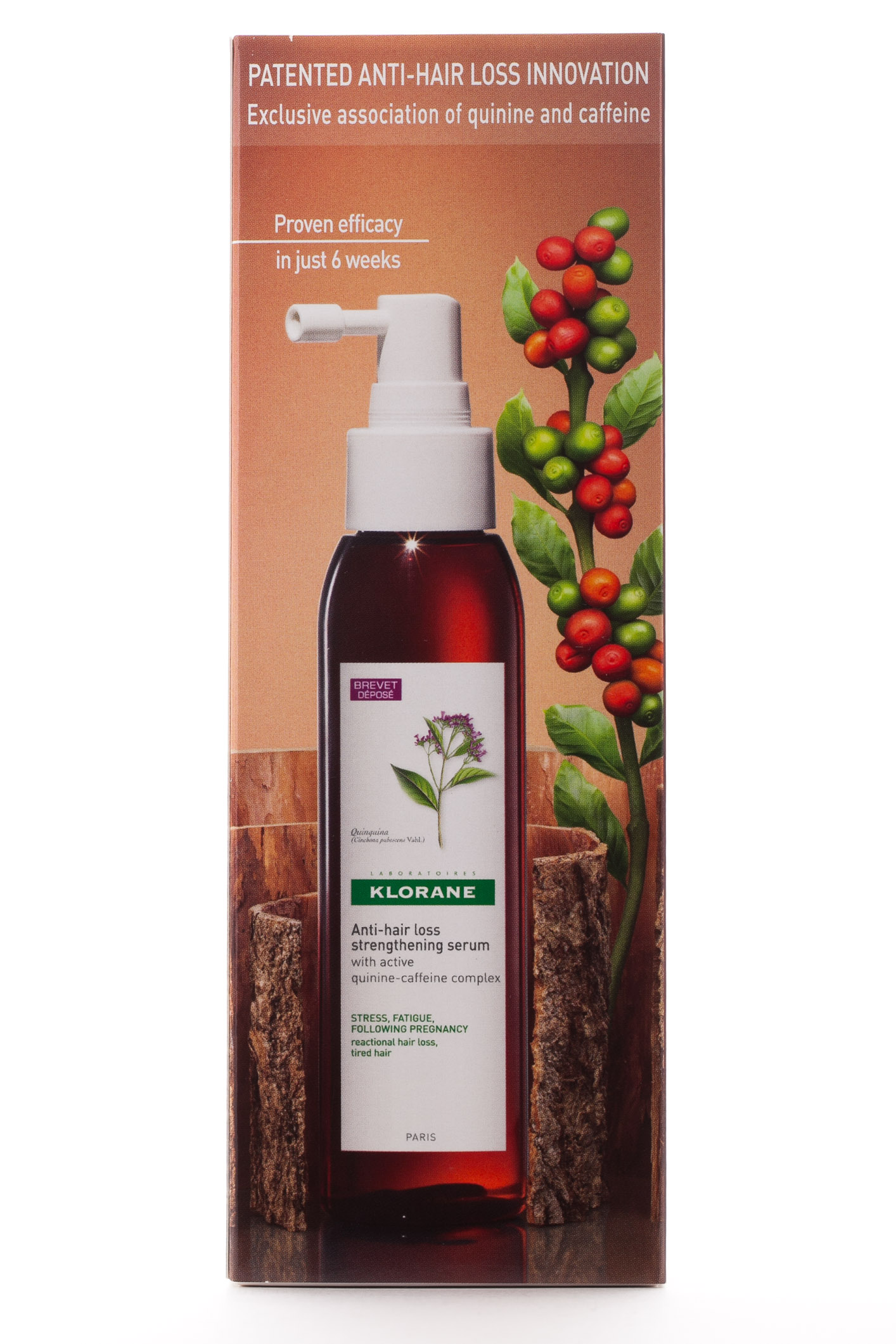 Клоран Концентрат укрепляющий с комплексом хинина и кофеина 125 мл (Klorane, Thinning Hair) фото 2