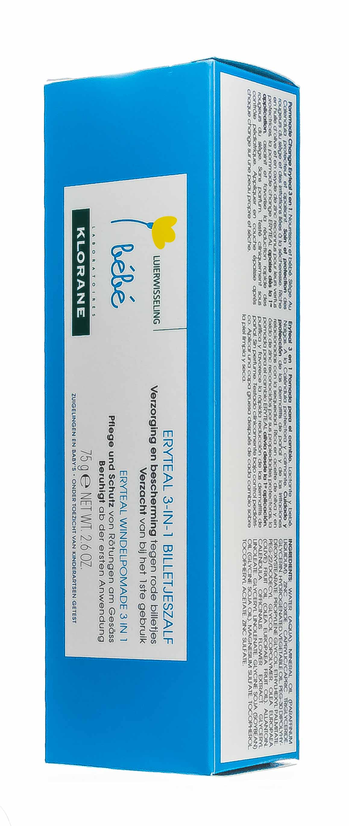 Клоран Детский восстанавливающий крем для смены подгузников 3в1, 75 мл (Klorane, Klorane Bebe) фото 3