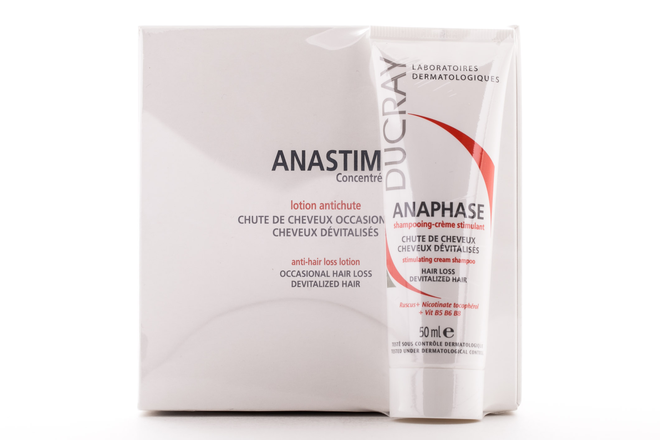 Дюкрэ Набор Лосьон-концентрат от выпадения волос Анастим 8х7,5 мл + Шампунь Анафаз 50 мл (Ducray, Anastim) фото 0