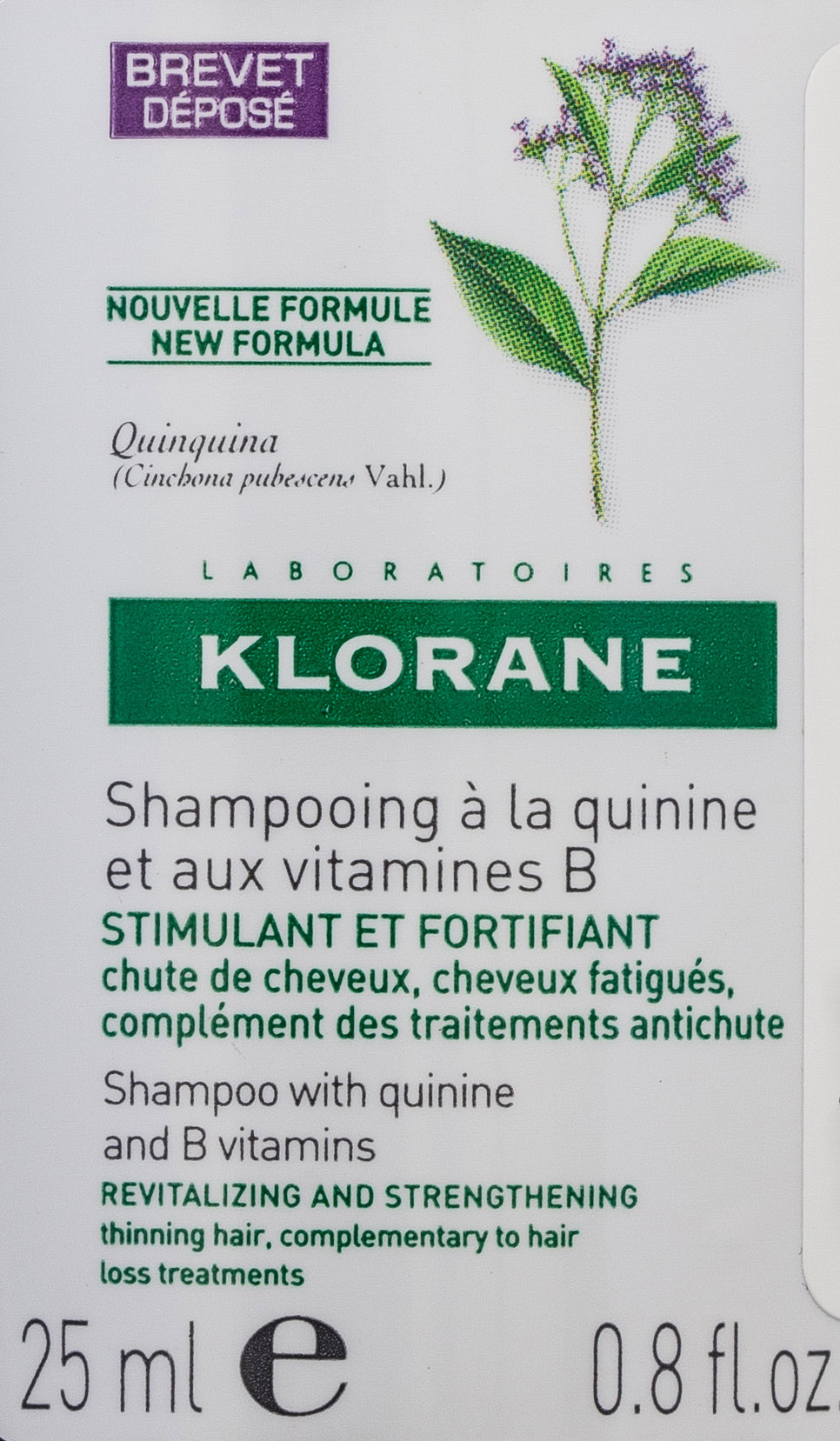 Клоран Укрепляющий шампунь с экстрактом Хинина и витаминами 25 мл (Klorane, Thinning Hair) Клоран Укрепляющий шампунь с экстрактом Хинина и витаминами 25 мл (Klorane, Thinning Hair) фото 1
