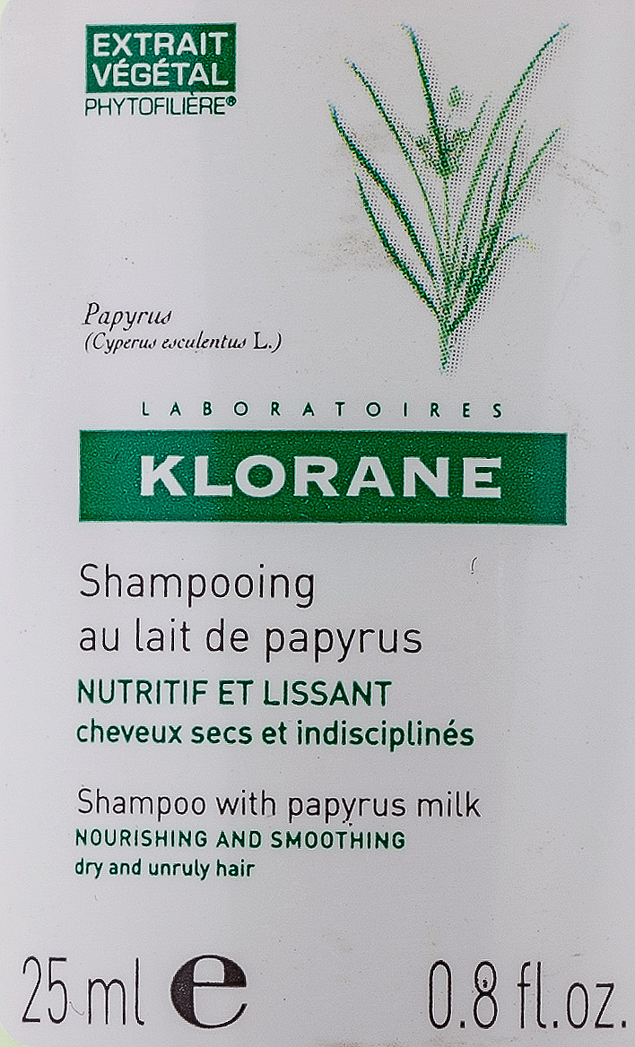 Клоран Разглаживающий шампунь с молочком Папируса 25 мл (Klorane, Curling hair) фото 1
