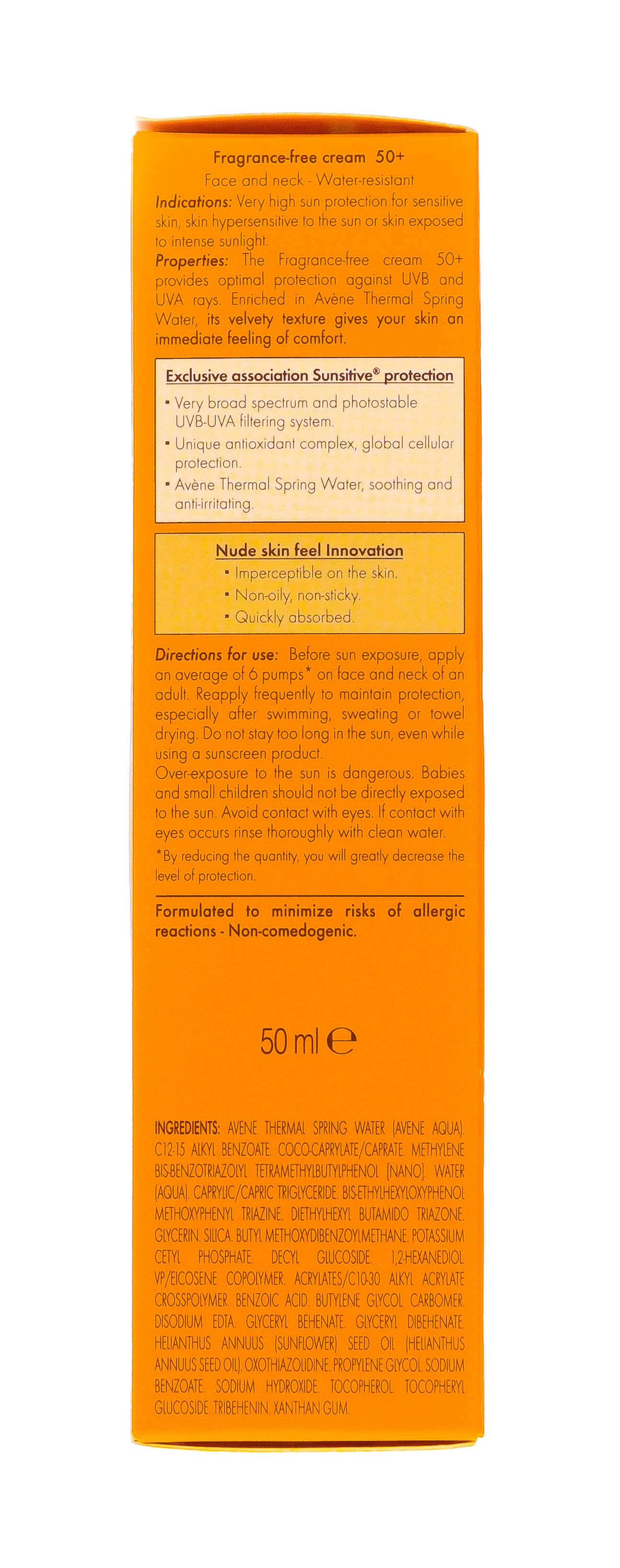 Авен Солнцезащитный крем SPF 50+ без отдушек, 50 мл (Avene, Suncare) Авен Солнцезащитный крем SPF 50+ без отдушек, 50 мл (Avene, Suncare) фото 10