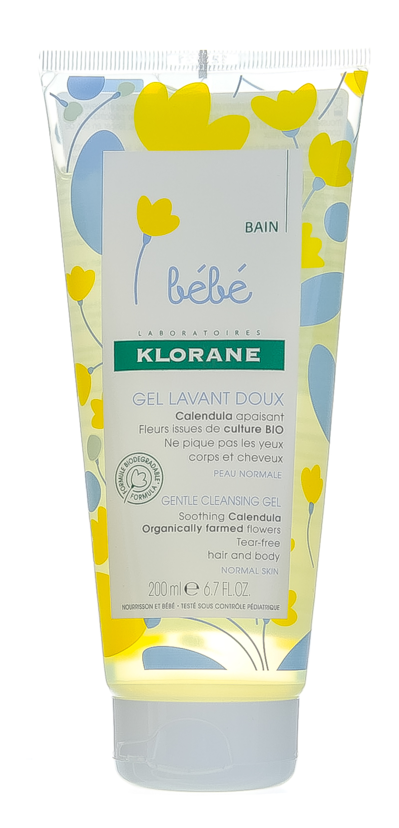 Клоран Нежный очищающий гель, 200 мл (Klorane, Klorane Bebe) Клоран Нежный очищающий гель, 200 мл (Klorane, Klorane Bebe) фото 1