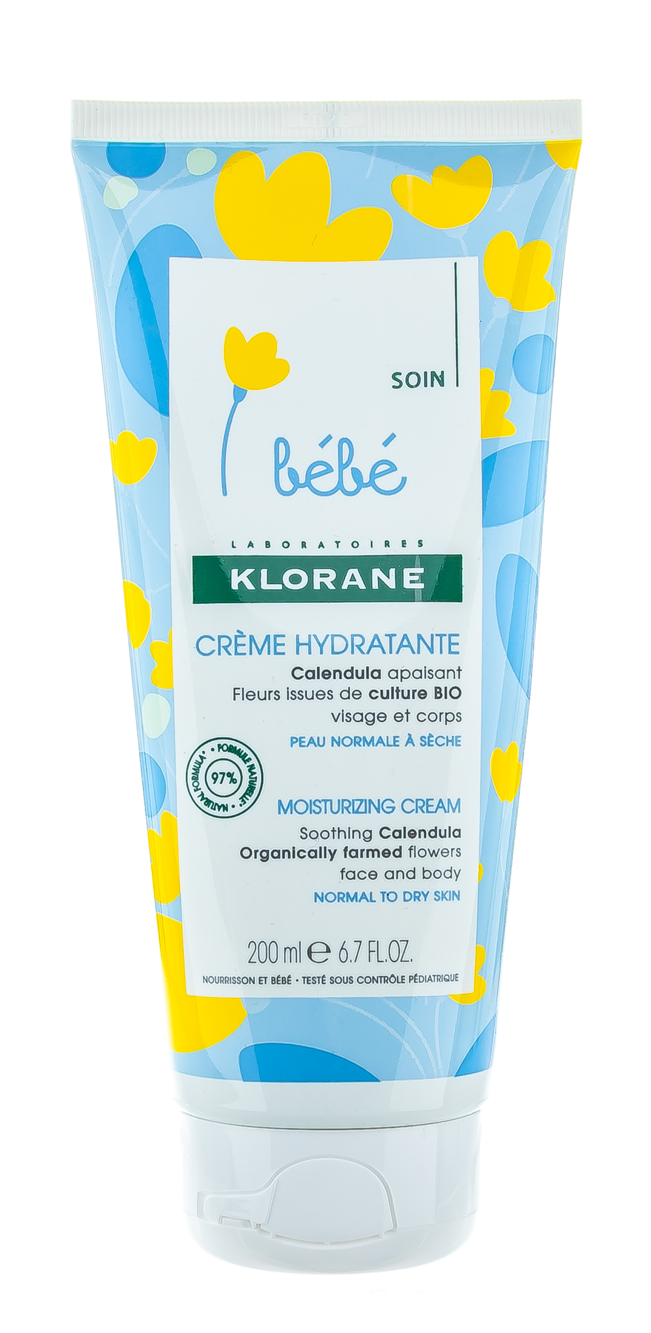 Клоран Беби  Детский увлажняющий крем с экстрактом календулы 200 мл (Klorane, Klorane Bebe) фото 2