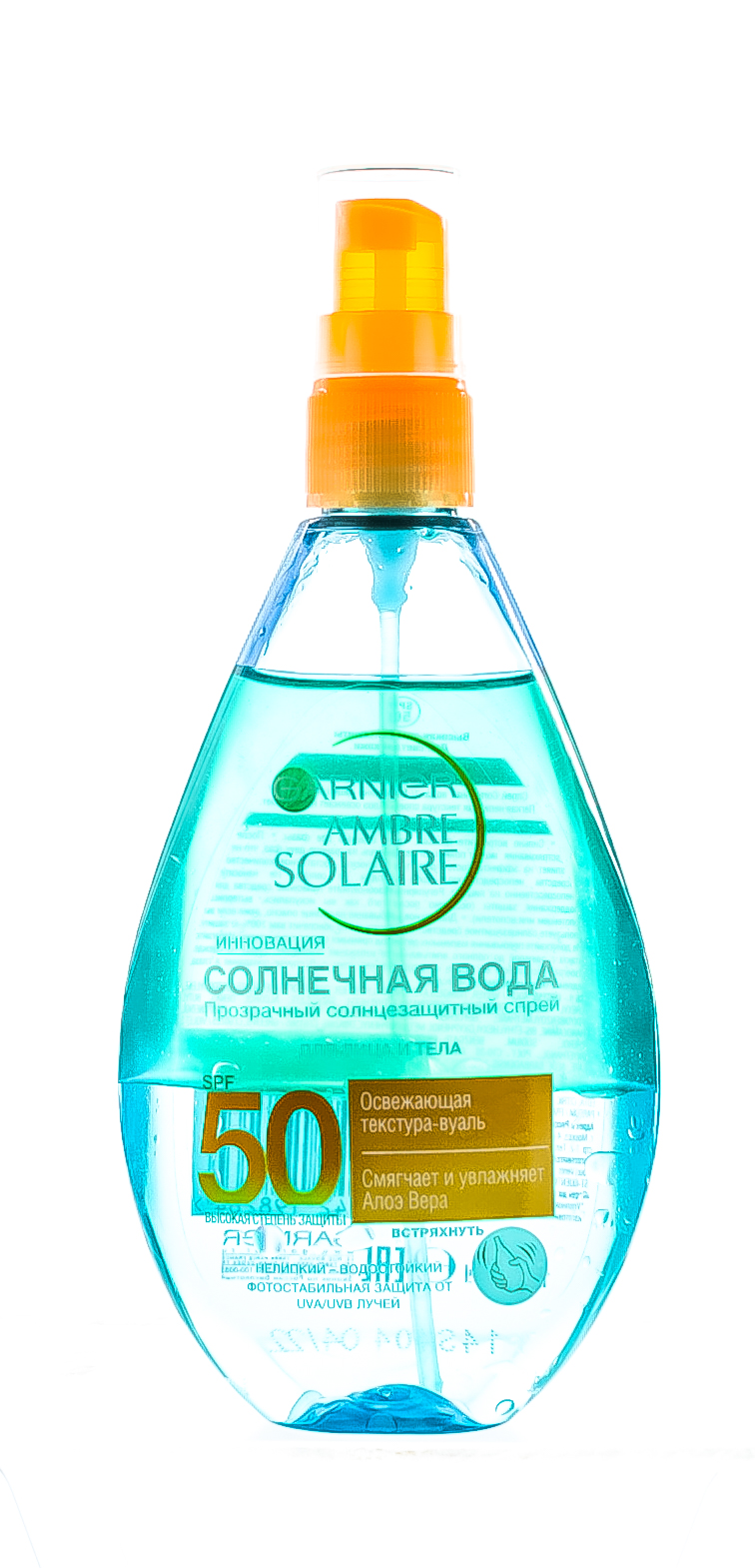 Гарньер Освежающий солнцезащитный спрей Ambre Solaire, Солнечная вода с Алоэ вера, SPF 50, 150 мл (Garnier, Amber solaire) Гарньер Освежающий солнцезащитный спрей Ambre Solaire, Солнечная вода с Алоэ вера, SPF 50, 150 мл (Garnier, Amber solaire) фото 2