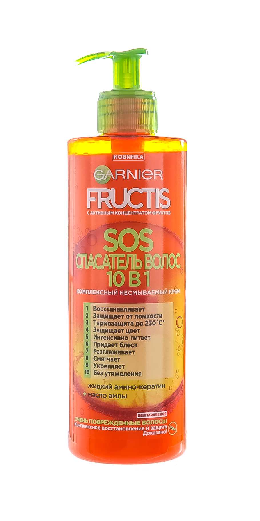 Гарньер Комплексный несмываемый уход SOS Спасатель волос 10 в 1, 400 мл (Garnier, Fructis) фото 2