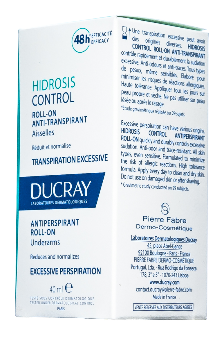Дюкрэ Дезодорант-антиперспирант шариковый против избыточного потоотделения Hidrosis Control, 40 мл (Ducray, Гипергидроз) фото 2