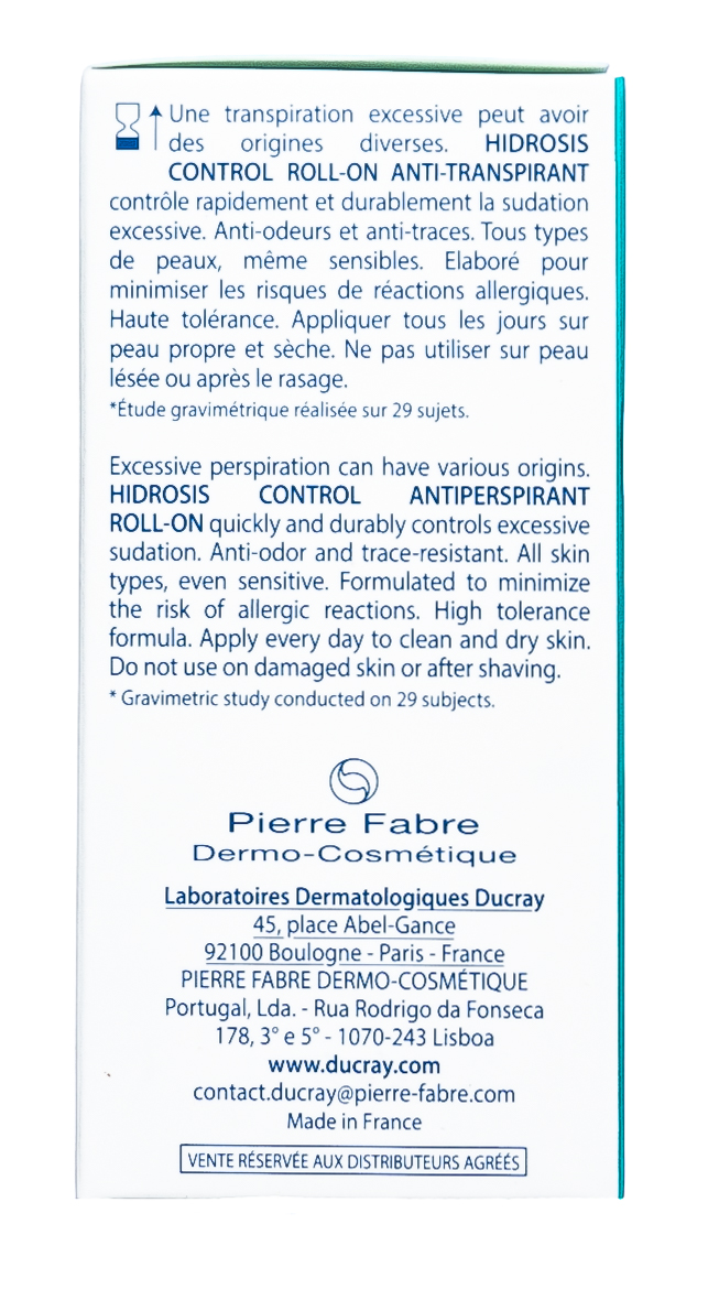 Дюкрэ Дезодорант-антиперспирант шариковый против избыточного потоотделения Hidrosis Control, 40 мл (Ducray, Гипергидроз) фото 3