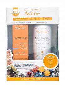 Avene Подарочный набор солнцезащитный флюид 50 мл  термальная вода 150 мл. фото