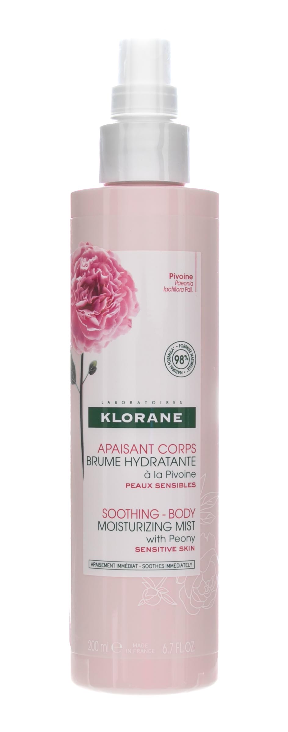 Клоран Увлажняющий спрей-дымка для тела с экстрактом пиона 200 мл (Klorane, Body care) фото 1