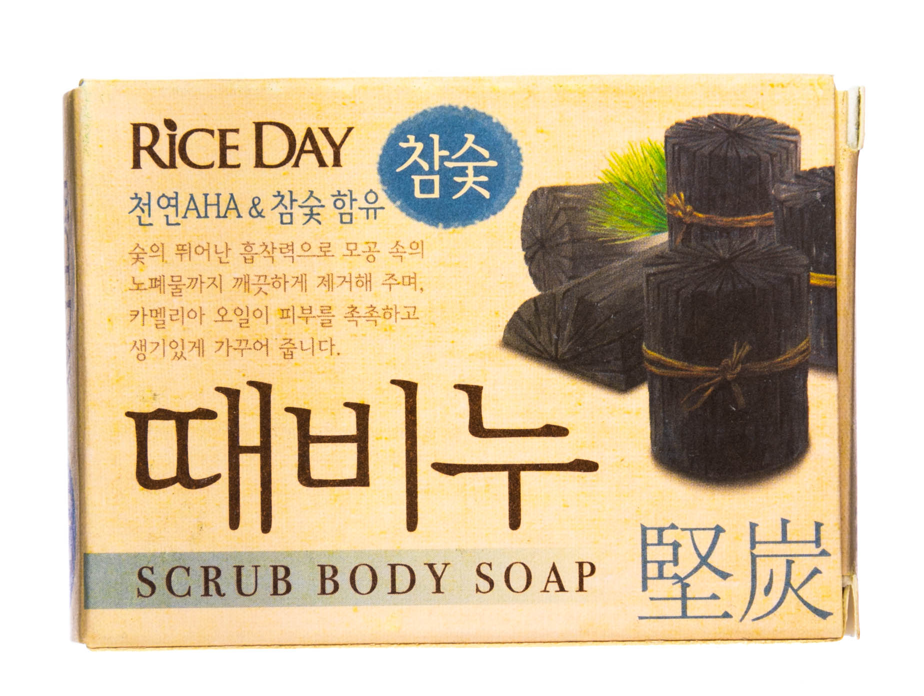 СиДжей Лайон Riceday Мыло туалетное с эффектом скраба Древесный уголь 100 г (Cj Lion, Мыло Cj Lion) фото 1