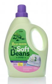 Cj Lion Кондиционер для белья Soft Beans на основе экстракта зеленого гороха 1,5 л. фото